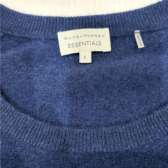 WHITE + WARREN NWT Women Cashmere Admiral Sweater L Large - Picture 6 of 8
